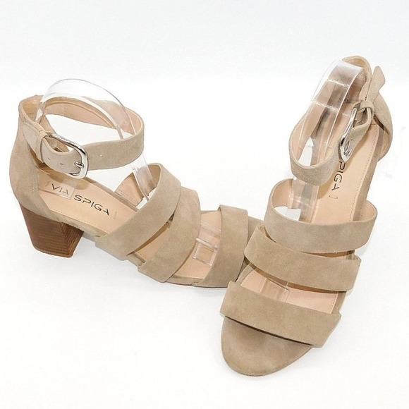 Via Spiga "Carys" Block Heel Suede Sandal - Picture 5 of 12